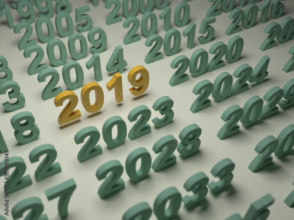 Happy New Year 2019 - 3D Rendered Image Happy New Year 2019 - 3D Rendered Image