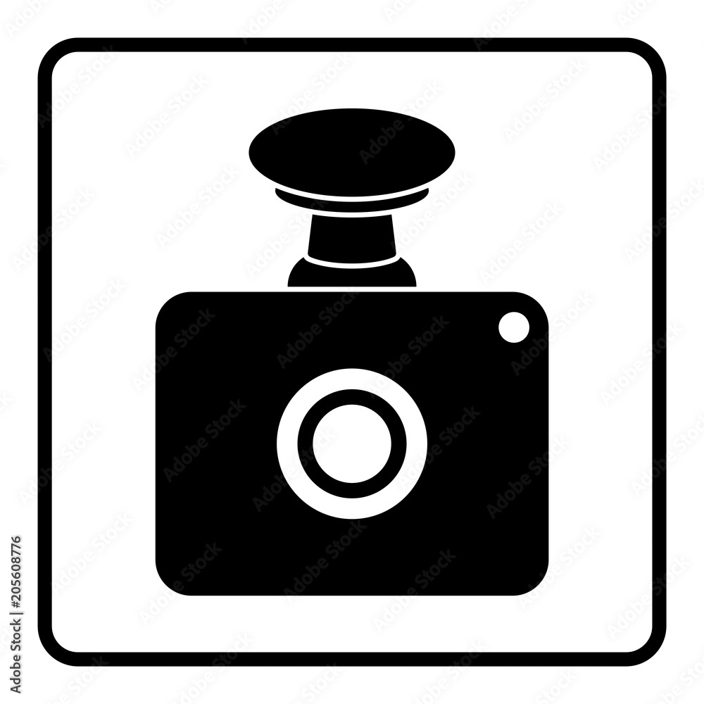 vss49 VideoSurveillanceSign vss - gz84 GrafikZeichnung - german:  Fahrzeugrekorder / Mobile Videoaufzeichnung - english: Mini Car Digital  Video Recorder (DVR) Vehicle Camera - Dash Cam - xxl g6109 Stock  Illustration | Adobe Stock