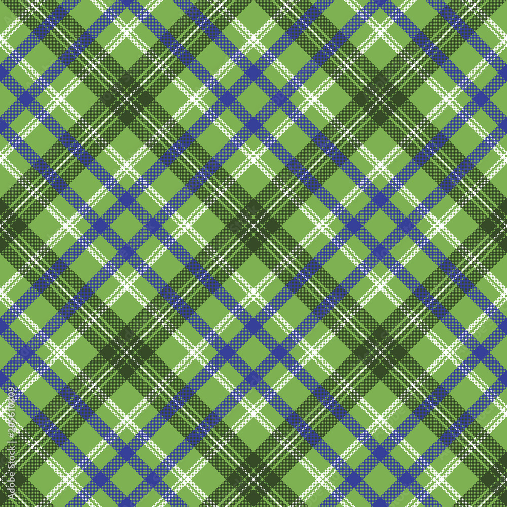 Green tartan check plaid seamless pixel pattern Green tartan check plaid seamless pixel pattern
