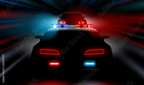 realistic fast police car chases the car