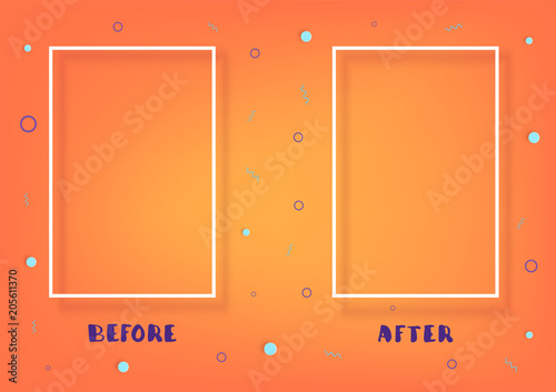Comparison banner with empty space. Vector illustration.
