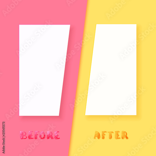 Before and After card. Vector illustration.