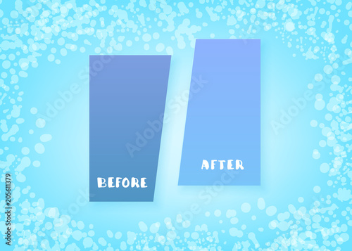 Before and After card. Vector illustration.