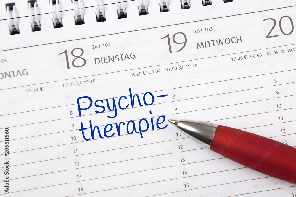 Eintrag im Kalender: Psychotherapie