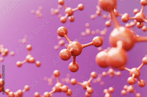 Molecule structure. Science background with molecules. 3d illustration.