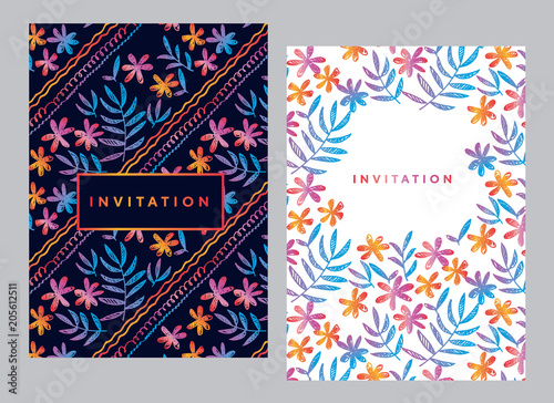 hand drawn pattern with tro...