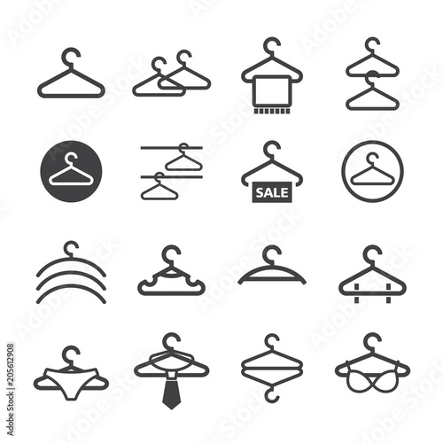 Clothes hanger icon set