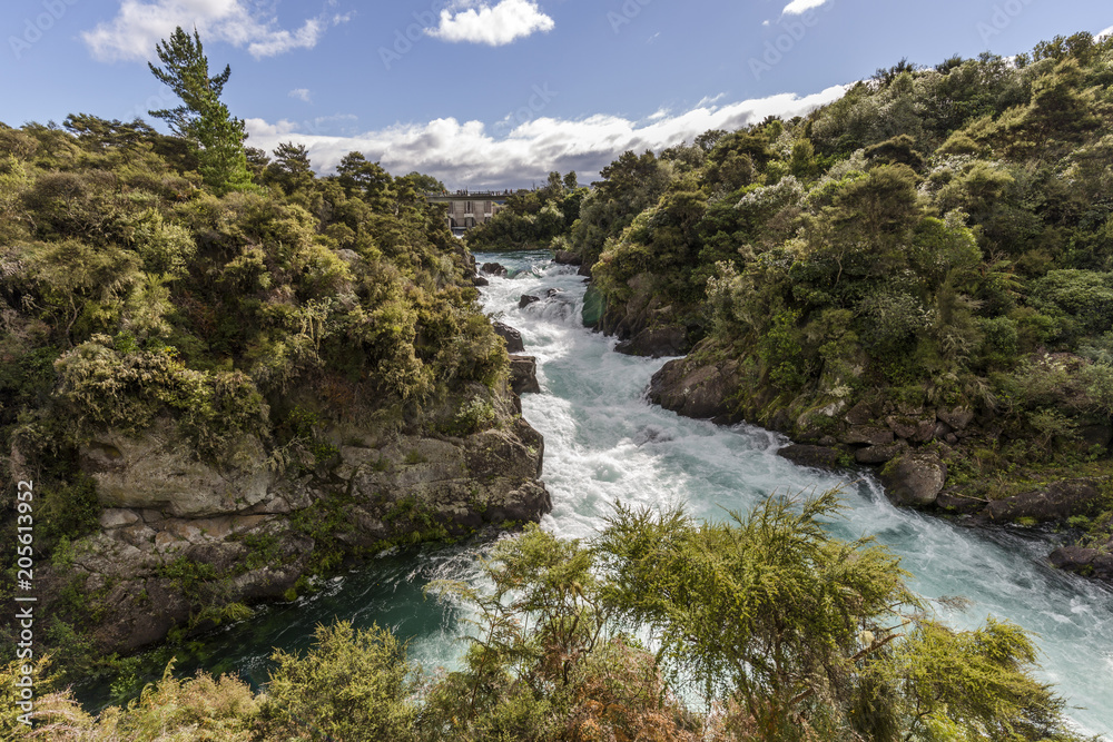 Aratiatia Dam on the Waikato River, New Zealand