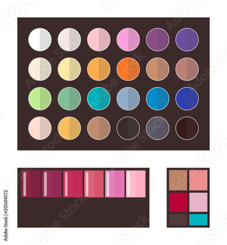 Make Up Eyeshadows Collection Vector Illustration