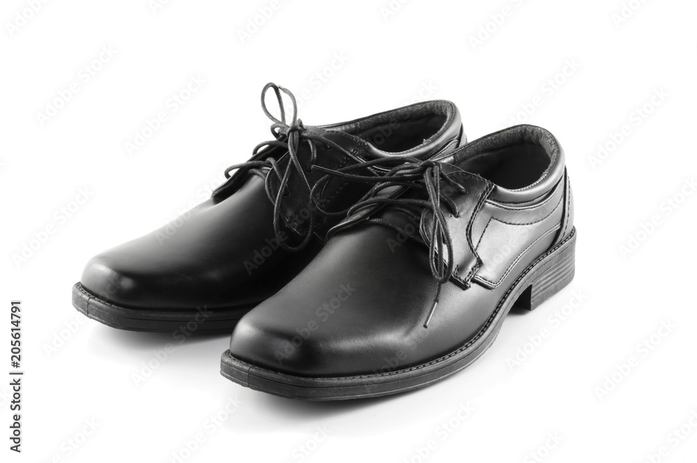 shoes black leather isolated on white background