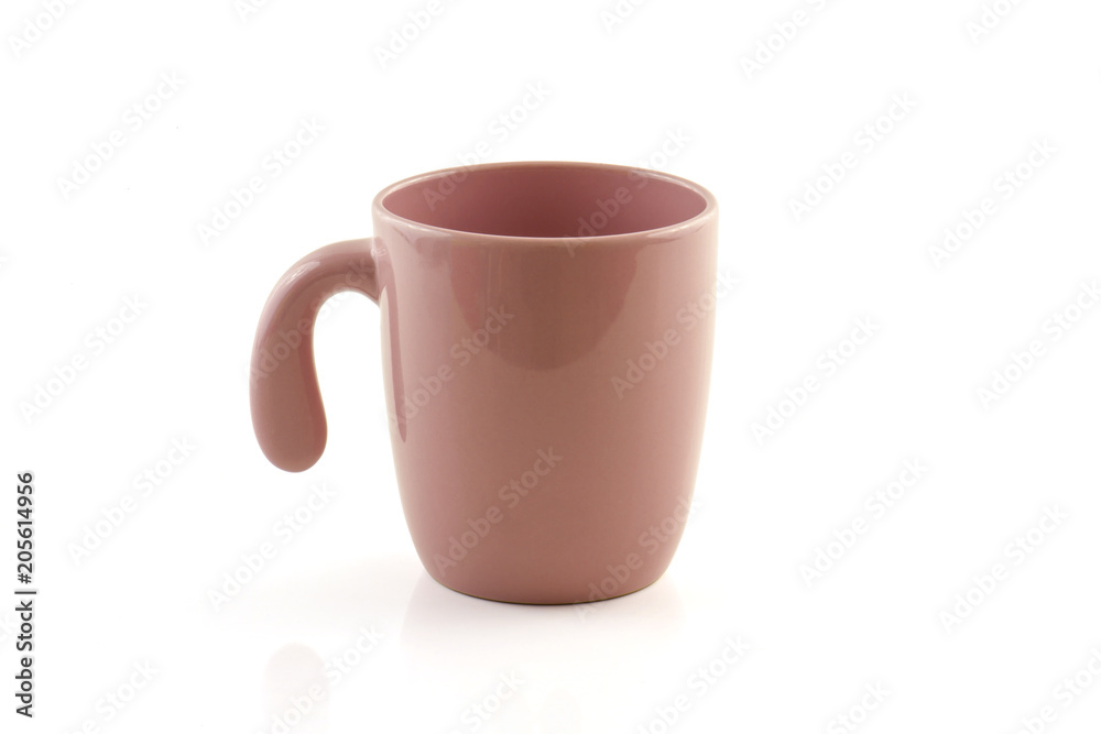 pink ceramic mug isolated white background with Clipping Path pink ceramic mug isolated white background with Clipping Path