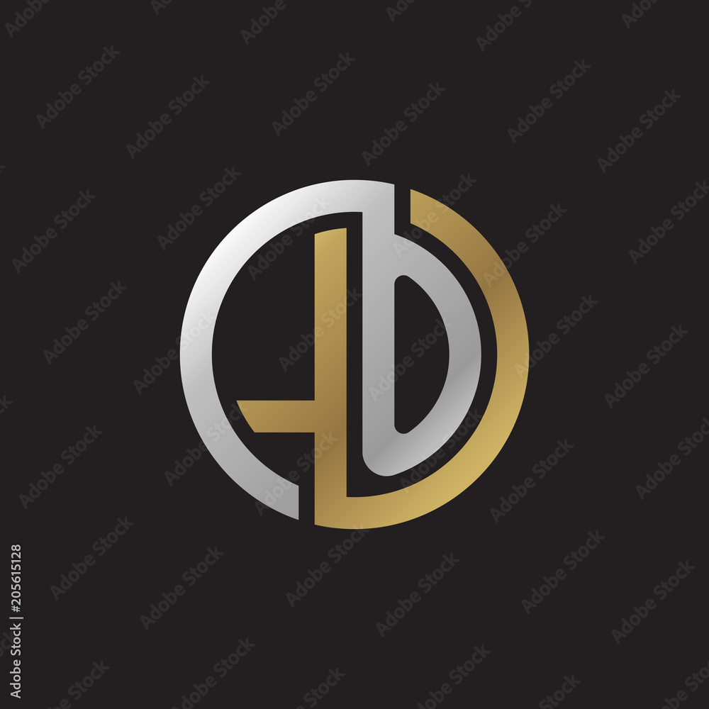 Obraz premium Initial letter LO, looping line, circle shape logo, silver gold color on black background