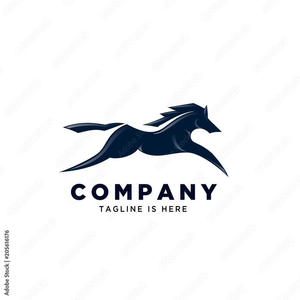 Simple run horse jump logo Simple run horse jump logo