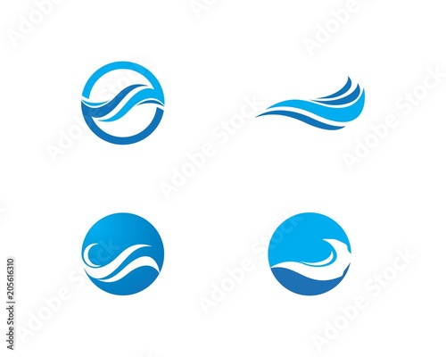 Water Wave symbol and icon Logo Templa