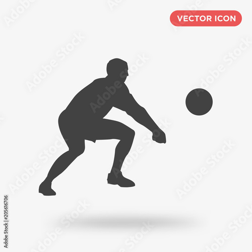 Volleyball player icon isolated on white background
