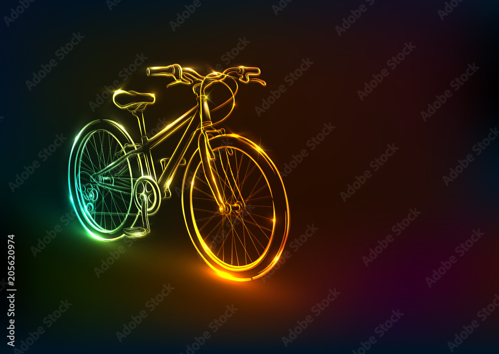 Bright sport bike .Neon drawing Stock Vector | Adobe Stock