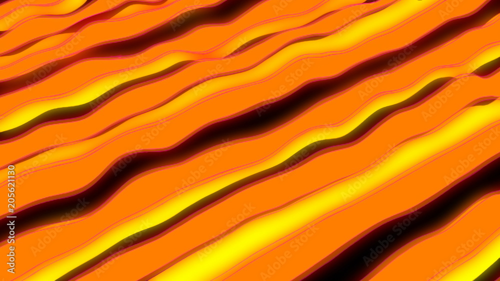 Orange stripes - 3d rendering close up view threads of cloth, computer generating background Orange stripes - 3d rendering close up view threads of cloth, computer generating background