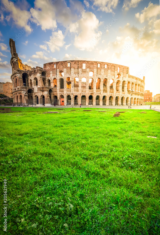 Colosseum at sunset in Rome, Italy