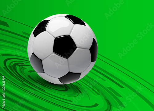 Football background  3d vector with soccer ball.