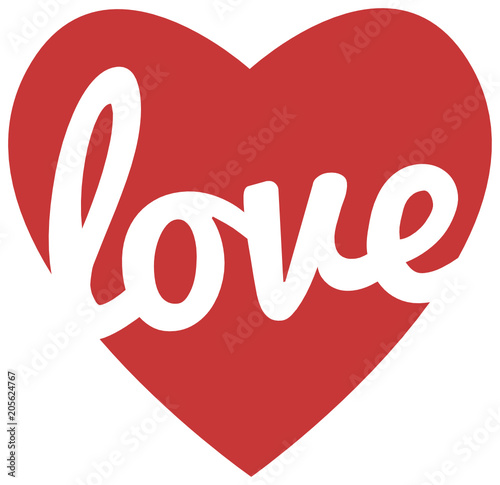 Herz mit Aufschrift love
