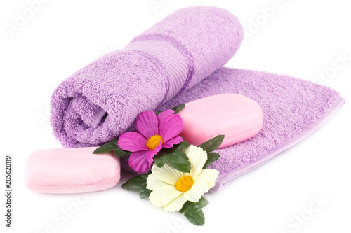 Towel and soaps