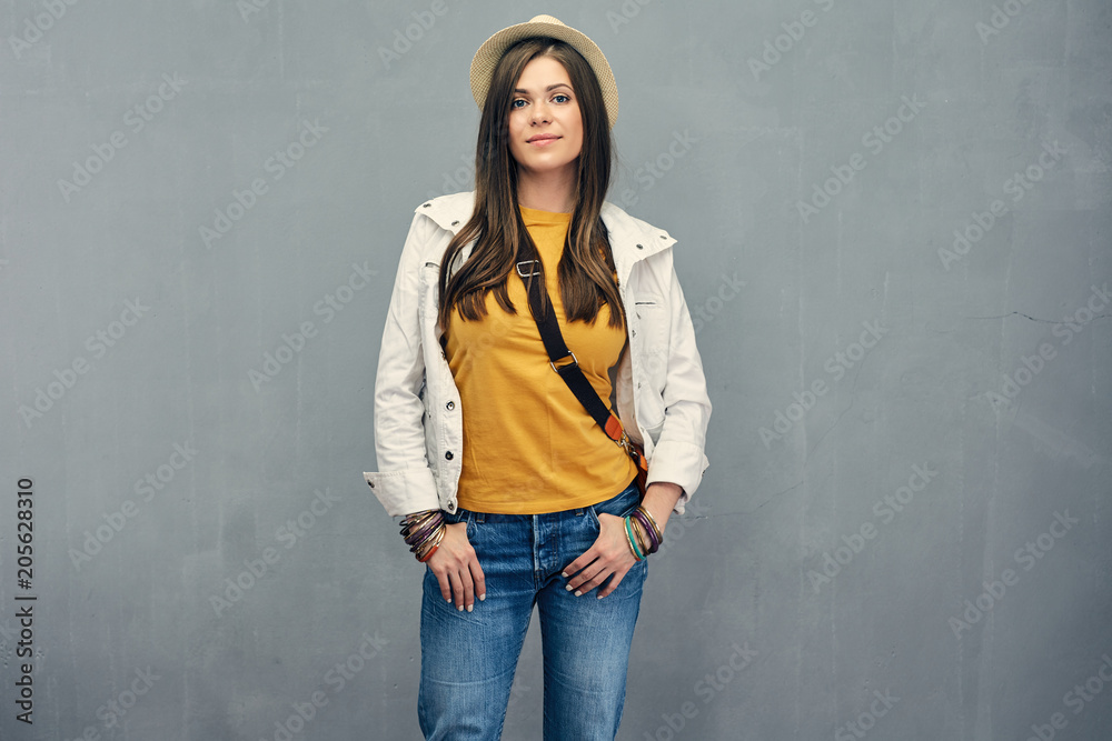 Cowboy american style dressed young woman. Cowboy american style dressed young woman.