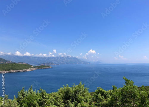 Turquoise sea water on the Ploce beach, Montenegro