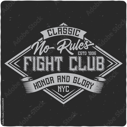 Vintage label design with lettering composition on dark background. T-shirt design.