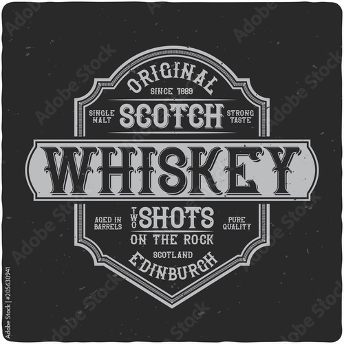 Vintage label design with lettering composition on dark background. T-shirt design.