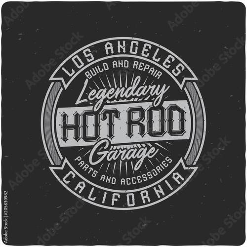 Vintage label design with lettering composition on dark background. T-shirt design.