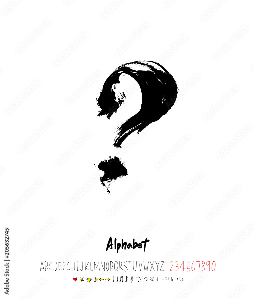 Obraz premium 벡터 문자 / 손으로 쓴 글씨체