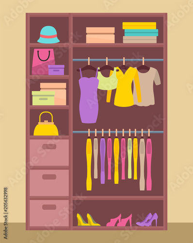 Clothing Store and Clothes Vector Illustration