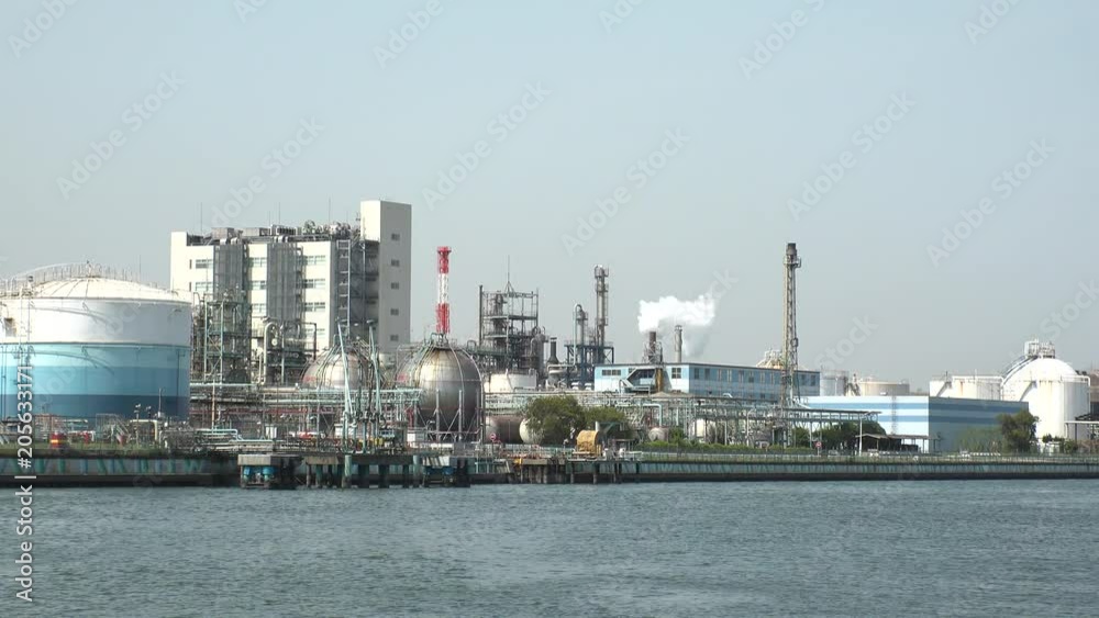 KAWASAKI, TOKYO, JAPAN - CIRCA MAY 2018 : Scenery of INDUSTRIAL FACTORY AREA in KAWASAKI. KAWASAKI, TOKYO, JAPAN - CIRCA MAY 2018 : Scenery of INDUSTRIAL FACTORY AREA in KAWASAKI.