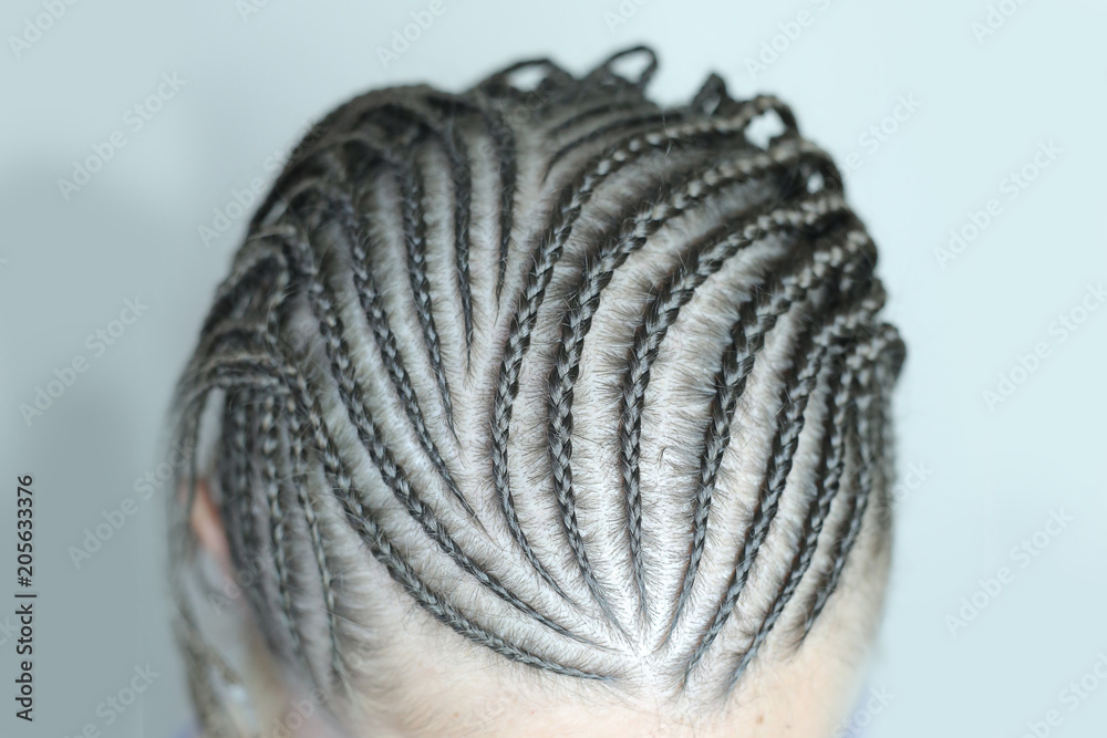 afro-locks thick braids with kanekalon close-up, background, hair texture,  girl head Stock Photo | Adobe Stock