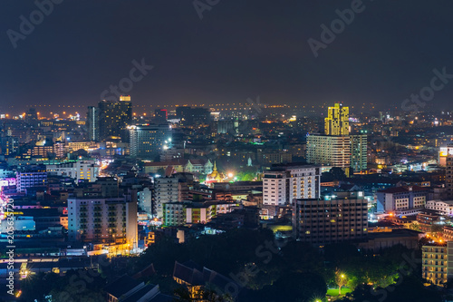 Pattay cityscape view at night  Thailand