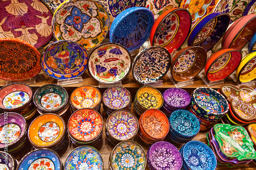 Colorful tiles in Grand Bazaar  Istanbul.