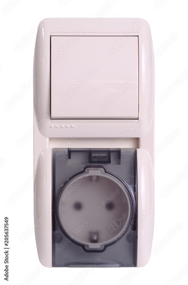 Fototapeta premium Wall light switch with outlet.