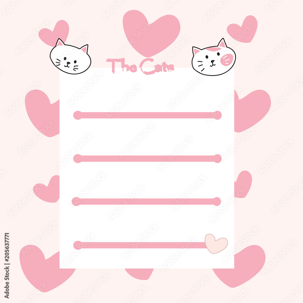 Cute cats memo, wallpaper, background Cute cats memo, wallpaper, background