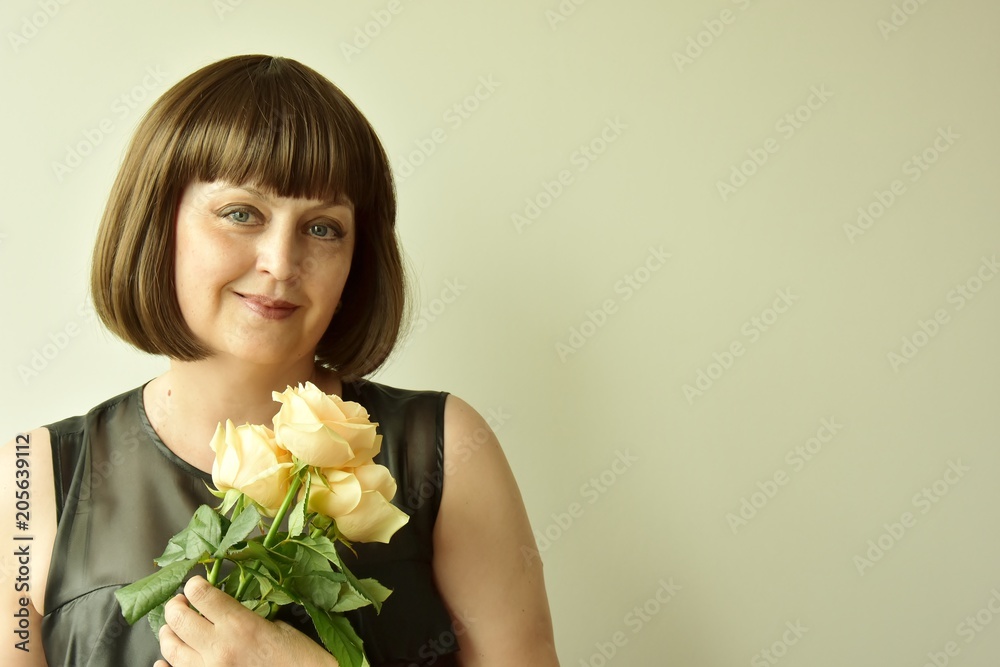 portrait of a woman with roses portrait of a woman with roses