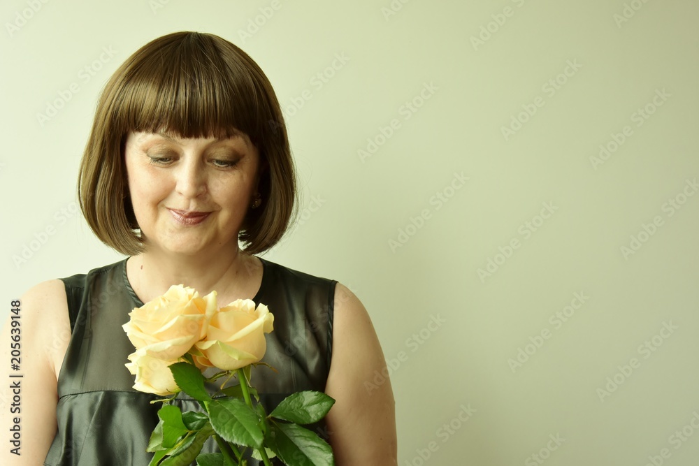 portrait of a woman with roses portrait of a woman with roses