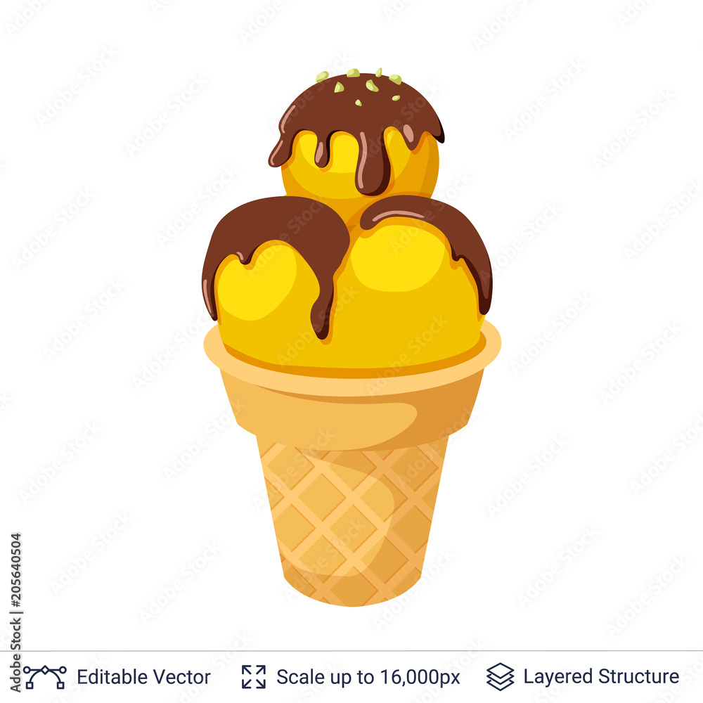 Ice cream refreshing dessert. Ice cream refreshing dessert.