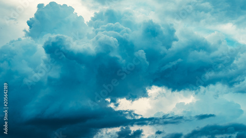 Moody blue storm clouds beautiful nature sky