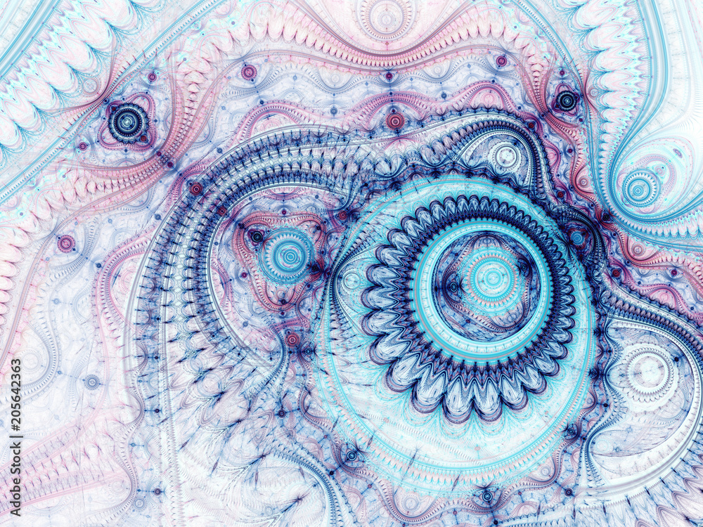 Fototapeta premium Soft blue and pink steampunk texture, digital artwork for creative graphic design