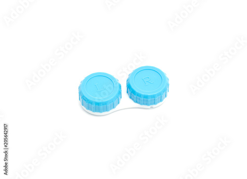 Contact lens container isolated on white