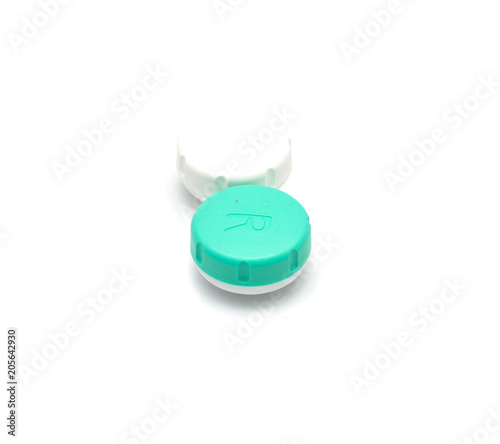 Contact lens container isolated on white