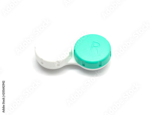 Contact lens container isolated on white