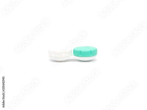 Contact lens container isolated on white