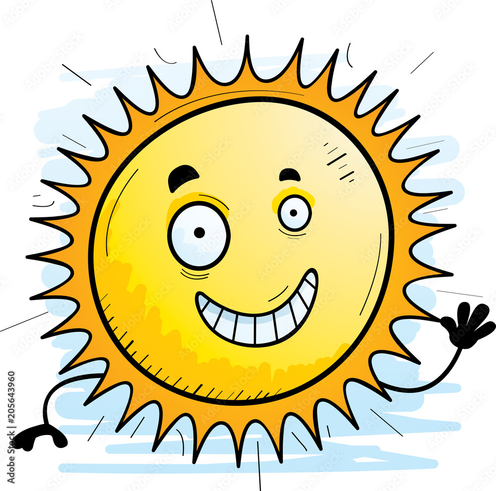 Cartoon Sun Waving Cartoon Sun Waving