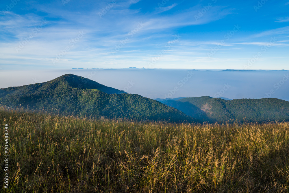 mountain landscape national park with trekking route walking trail to the peak beautiful view mountain landscape national park with trekking route walking trail to the peak beautiful view