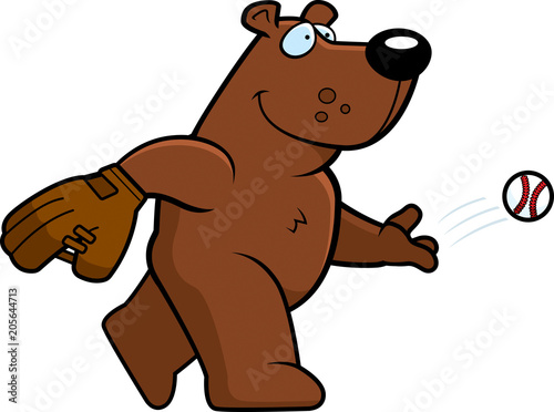 Cartoon Bear Baseball